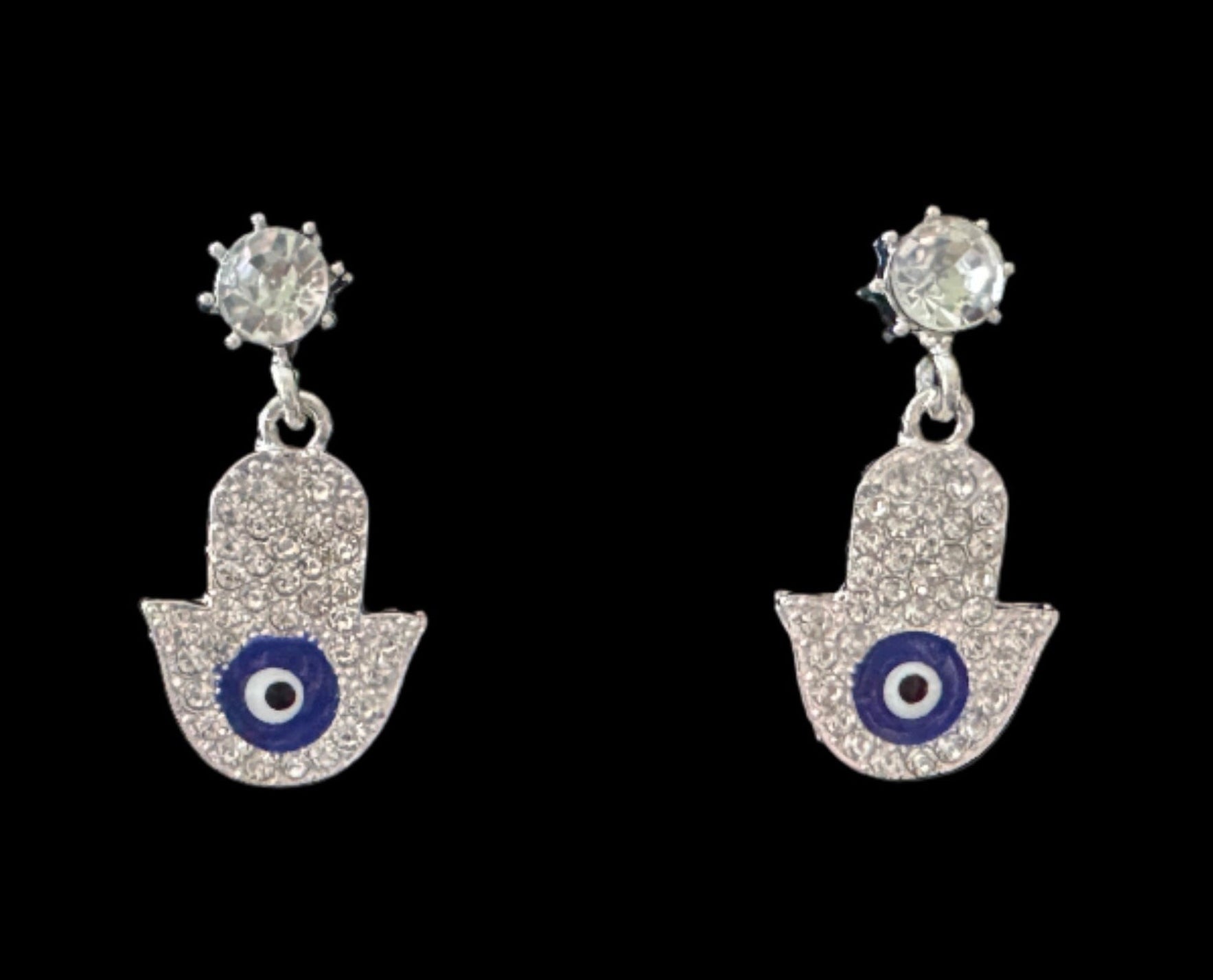 JEWELRY: Hamsa Hand Evil Eye Dangle Earrings #131