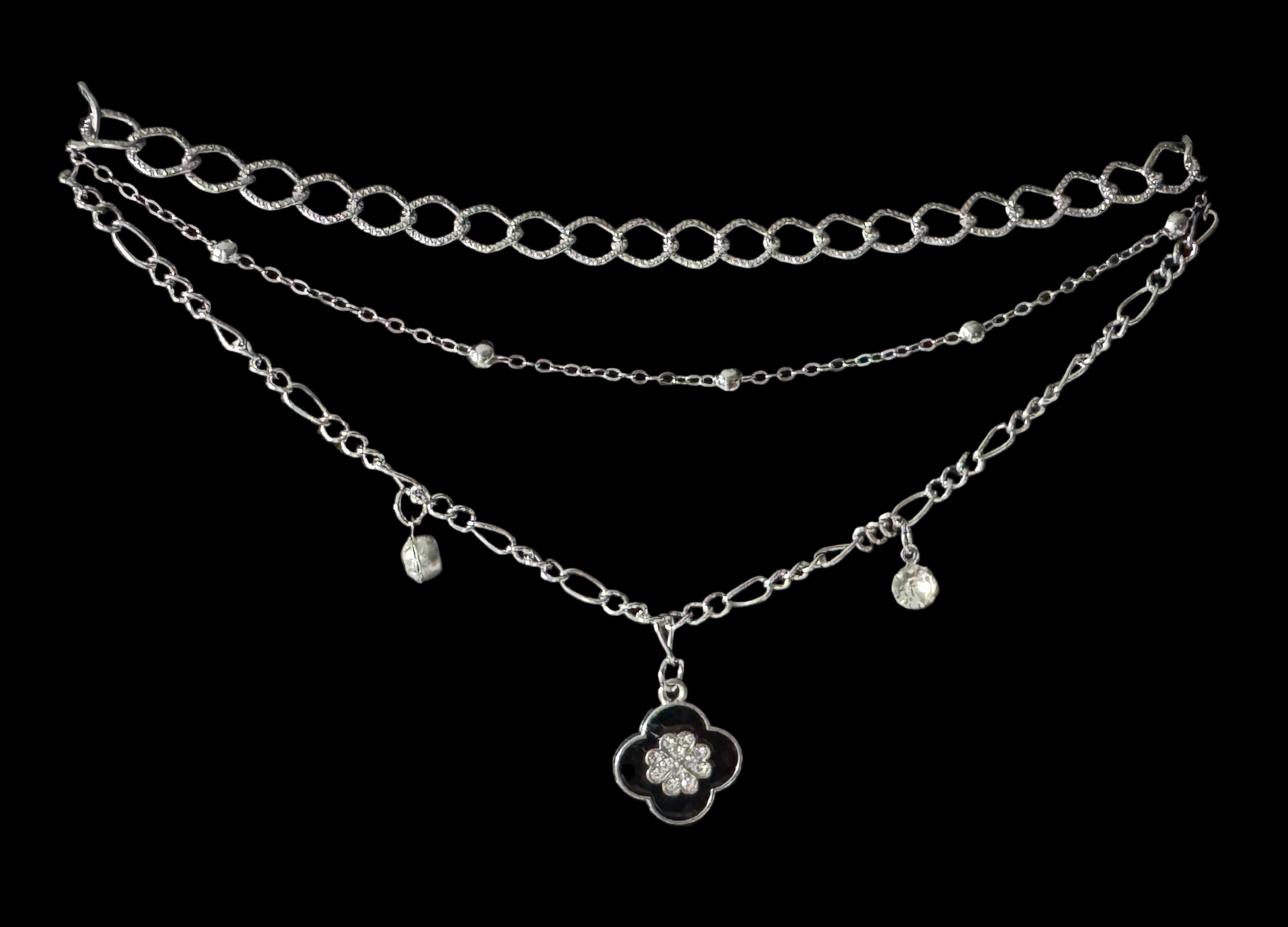 Layered Clover Charm Necklace #18