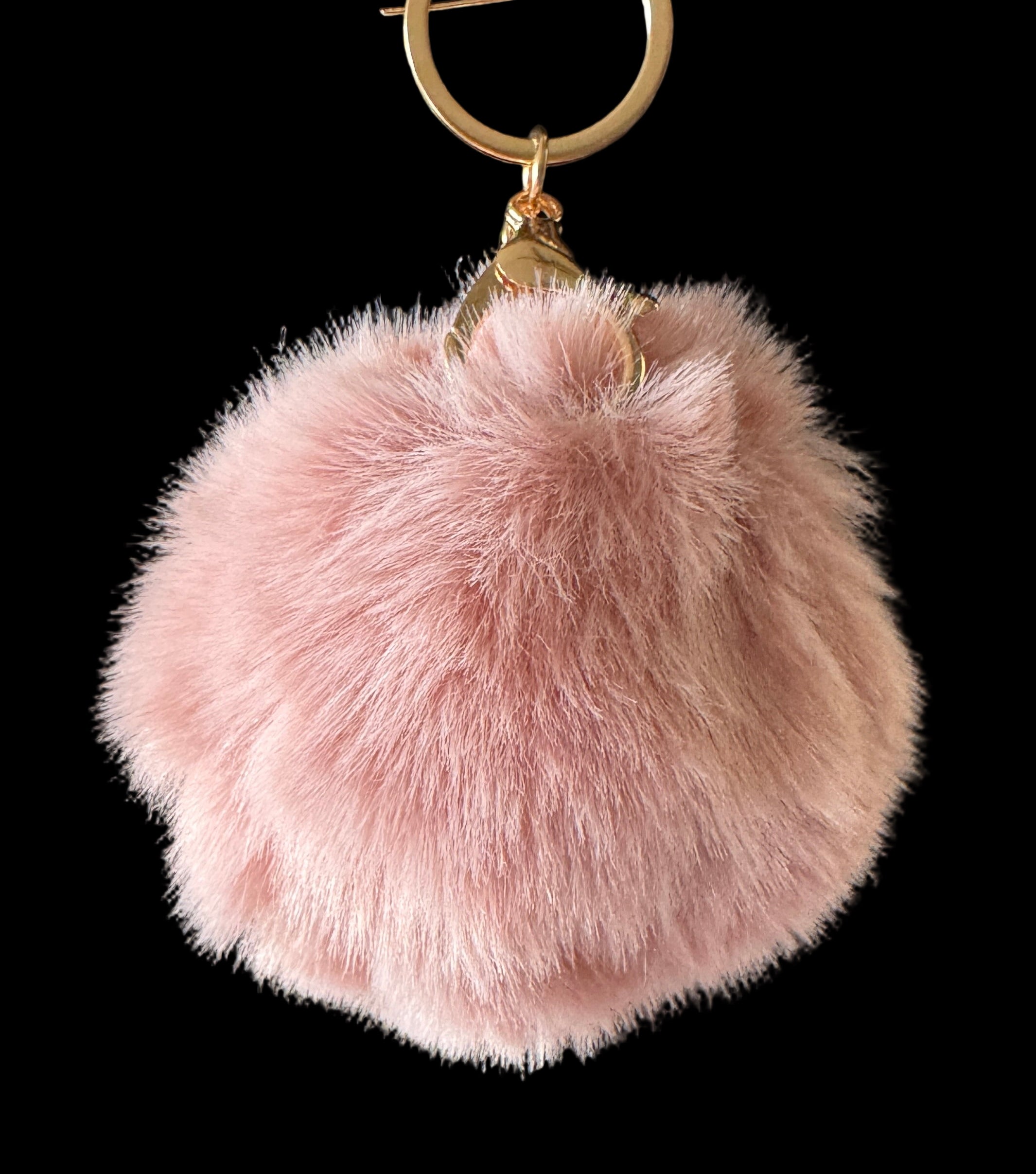 Fluffy Faux Fur Pom-Pom Keychain – 12 Colors