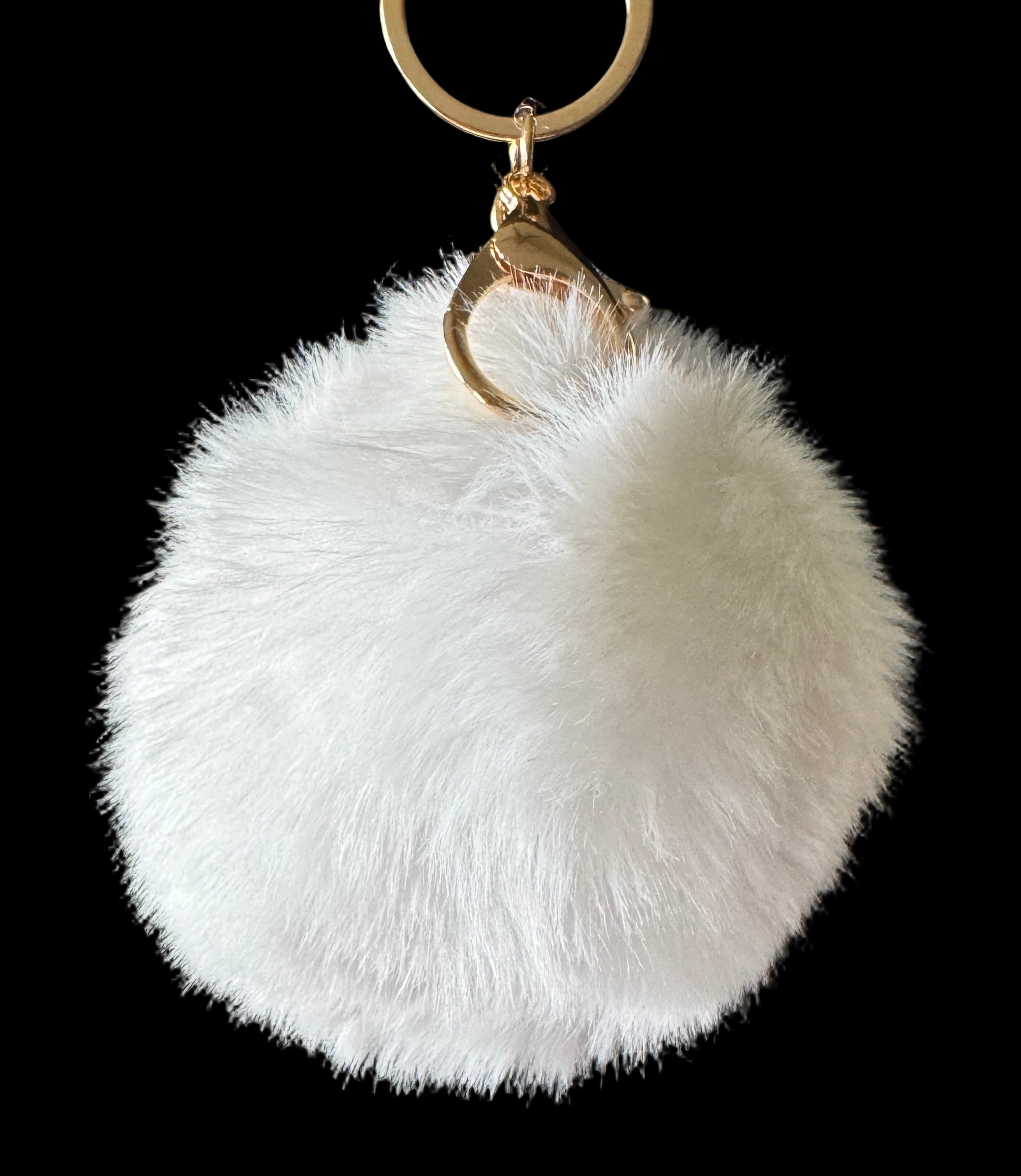 Fluffy Faux Fur Pom-Pom Keychain – 12 Colors