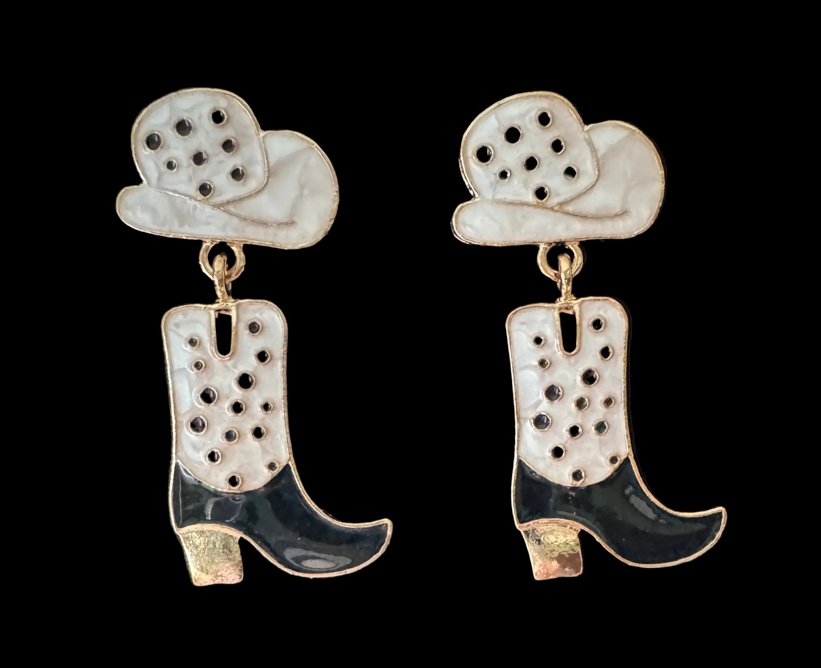 Cowboy Boot & Hat Enamel Drop Earrings #9