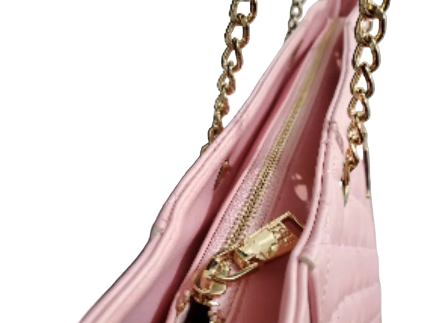BADGLEY MISCHKA Pink Quilted Tote Bag.