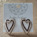 7-Earrings-Pearl & Crystal Double Heart Outline Earrings