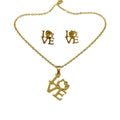 6-Jewelry-LOVE Stainless Steel Necklace & Stud Earring Set