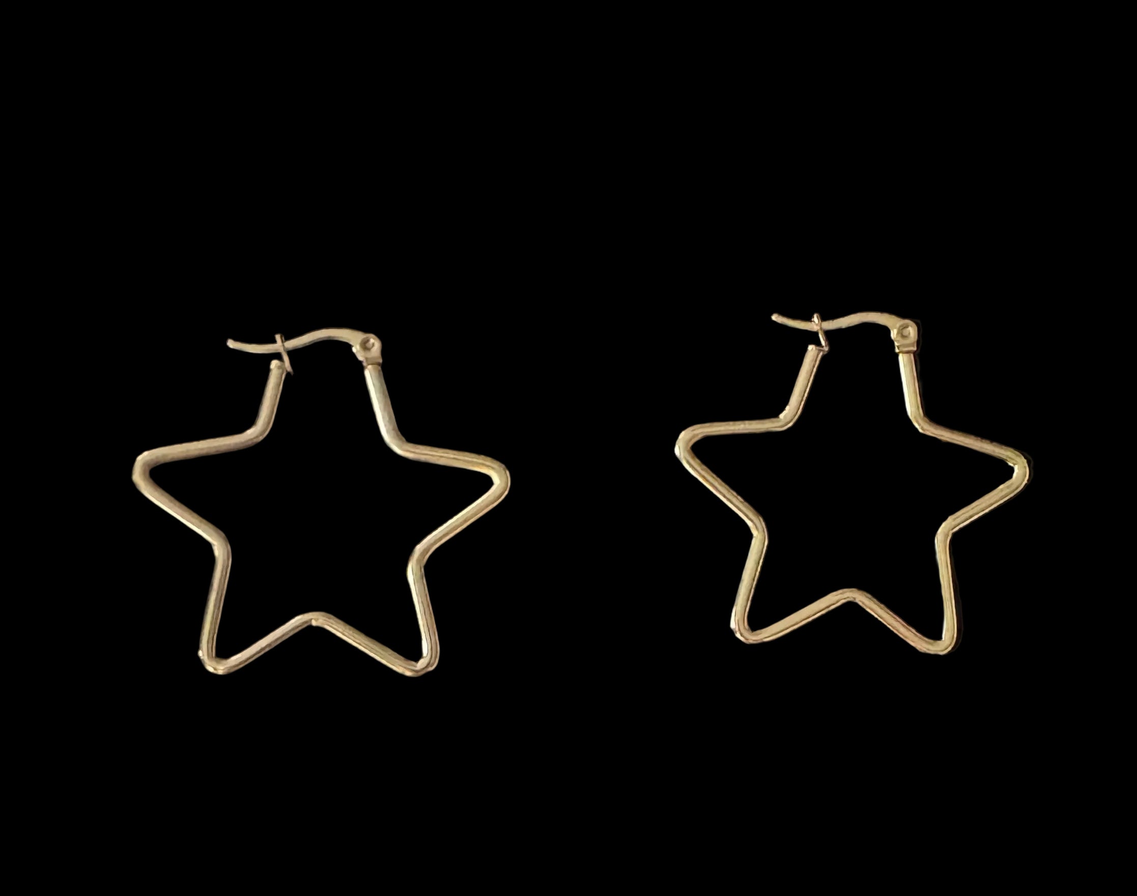 Stainless Steel Star Hoop Earrings #17