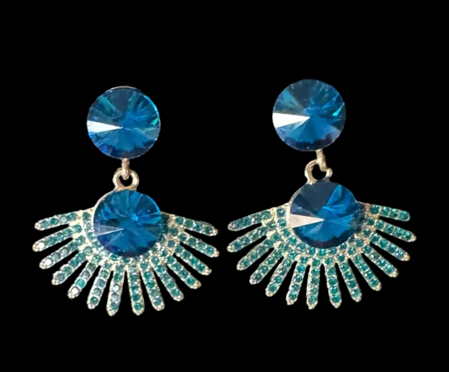 Crystal Sunburst Drop Earrings #12