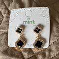 Double Clover Crystal Drop Earrings #2