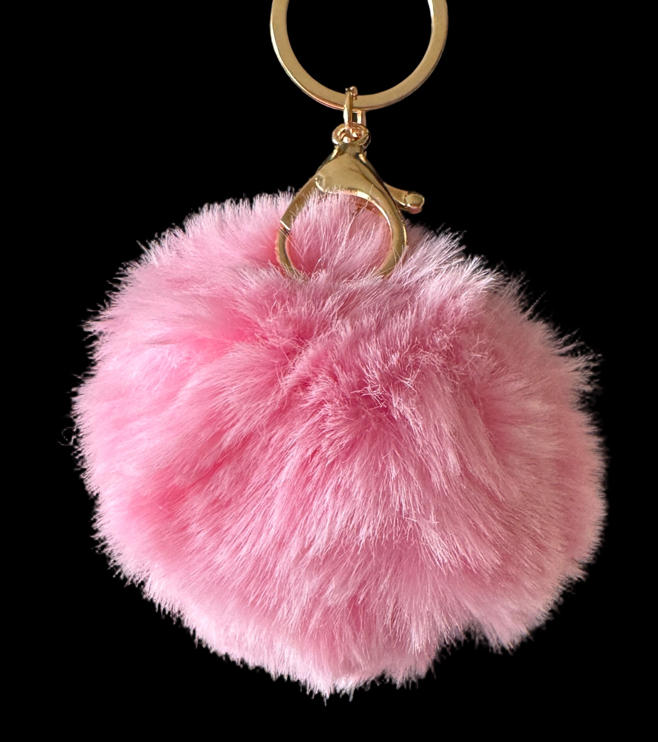 Fluffy Faux Fur Pom-Pom Keychain – 12 Colors
