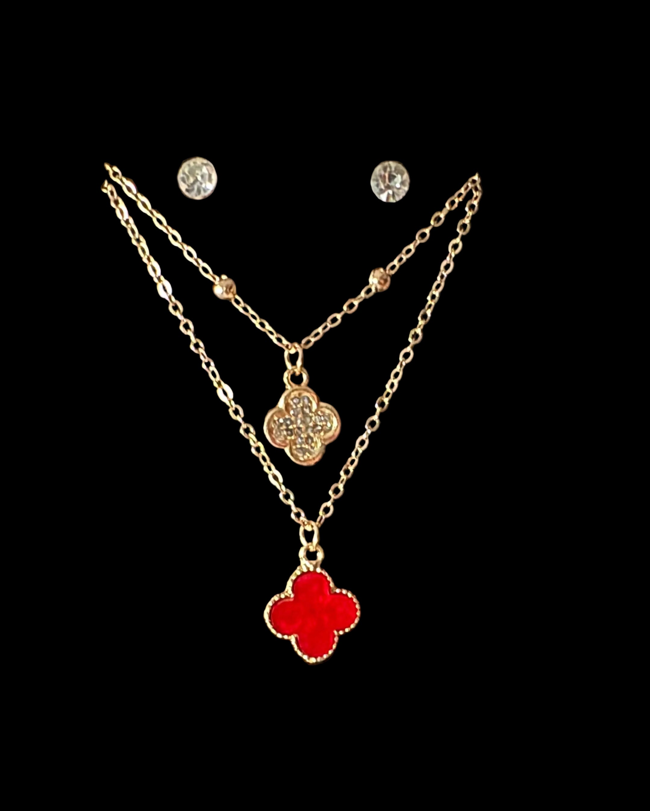 Layered Clover Pendant Necklace #20