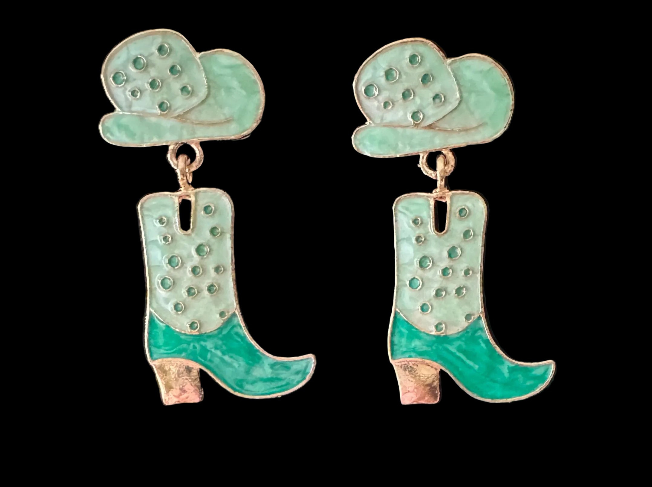 Cowboy Boot & Hat Enamel Drop Earrings #9