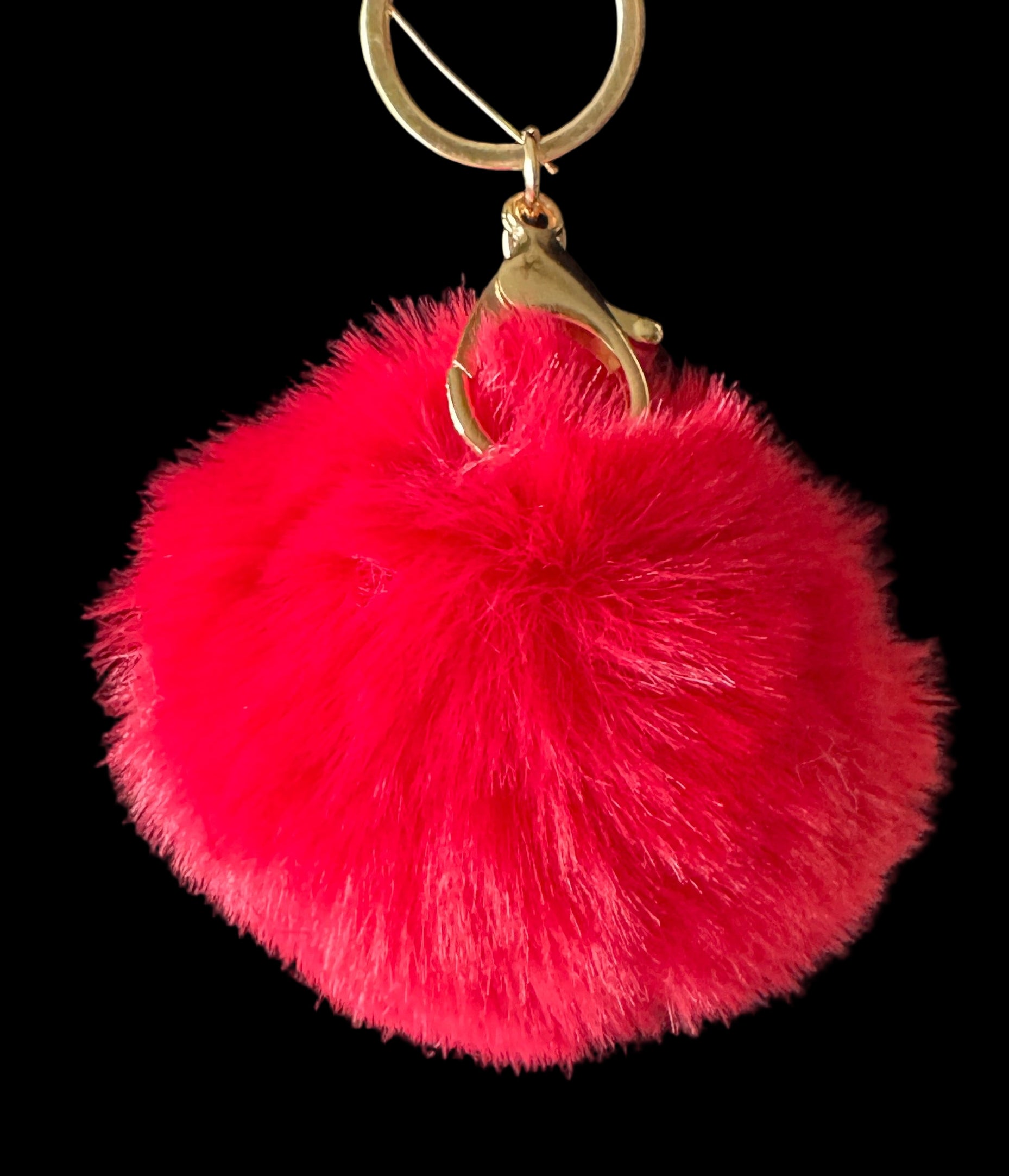 Fluffy Faux Fur Pom-Pom Keychain – 12 Colors