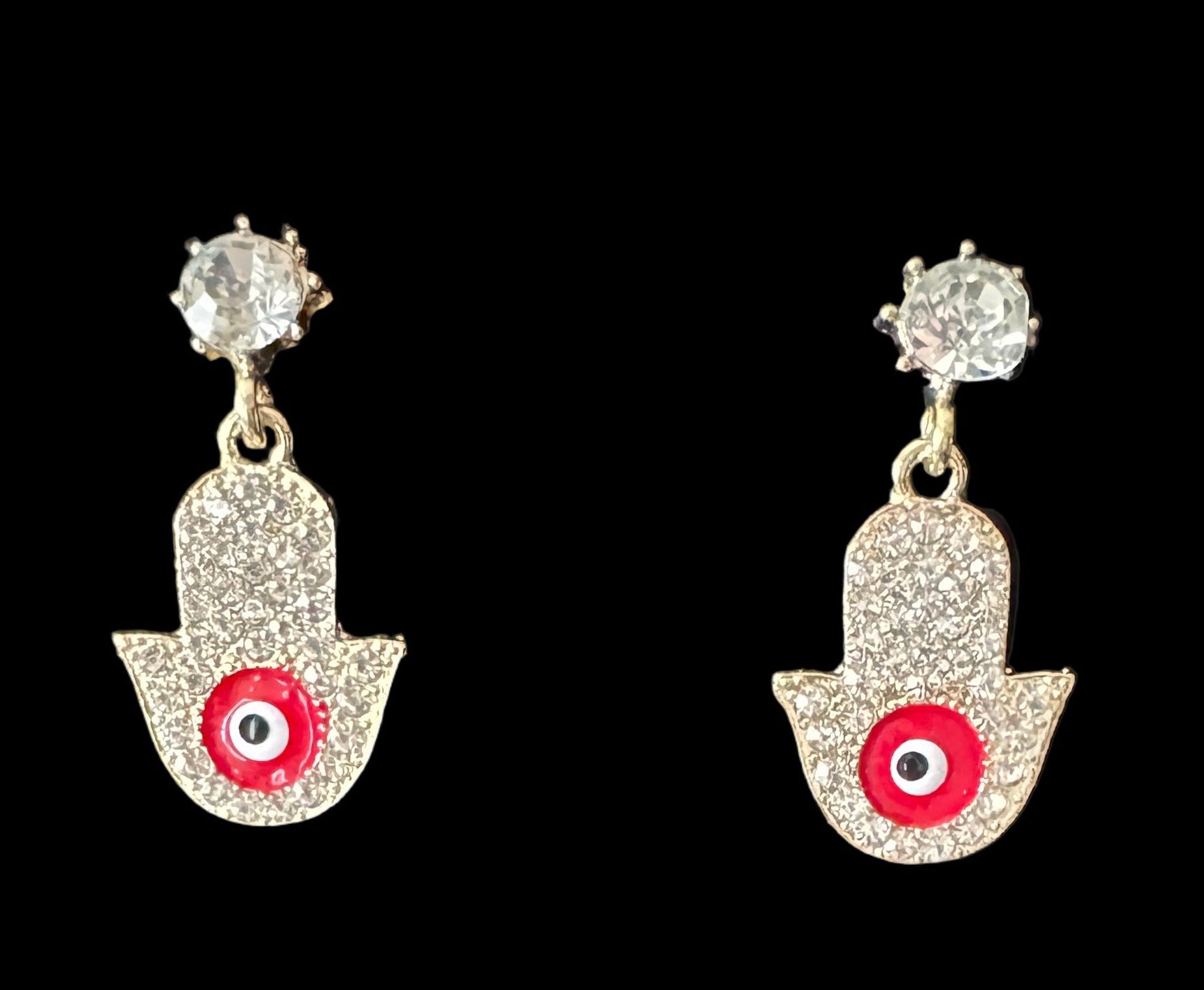 JEWELRY: Hamsa Hand Evil Eye Dangle Earrings #131