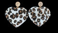 Earrings-Leopard Heart Statement Earrings #V15