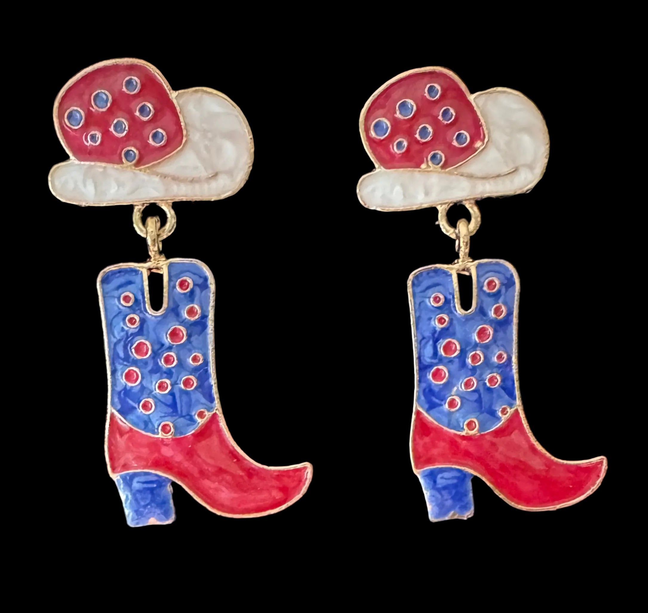 Cowboy Boot & Hat Enamel Drop Earrings #9