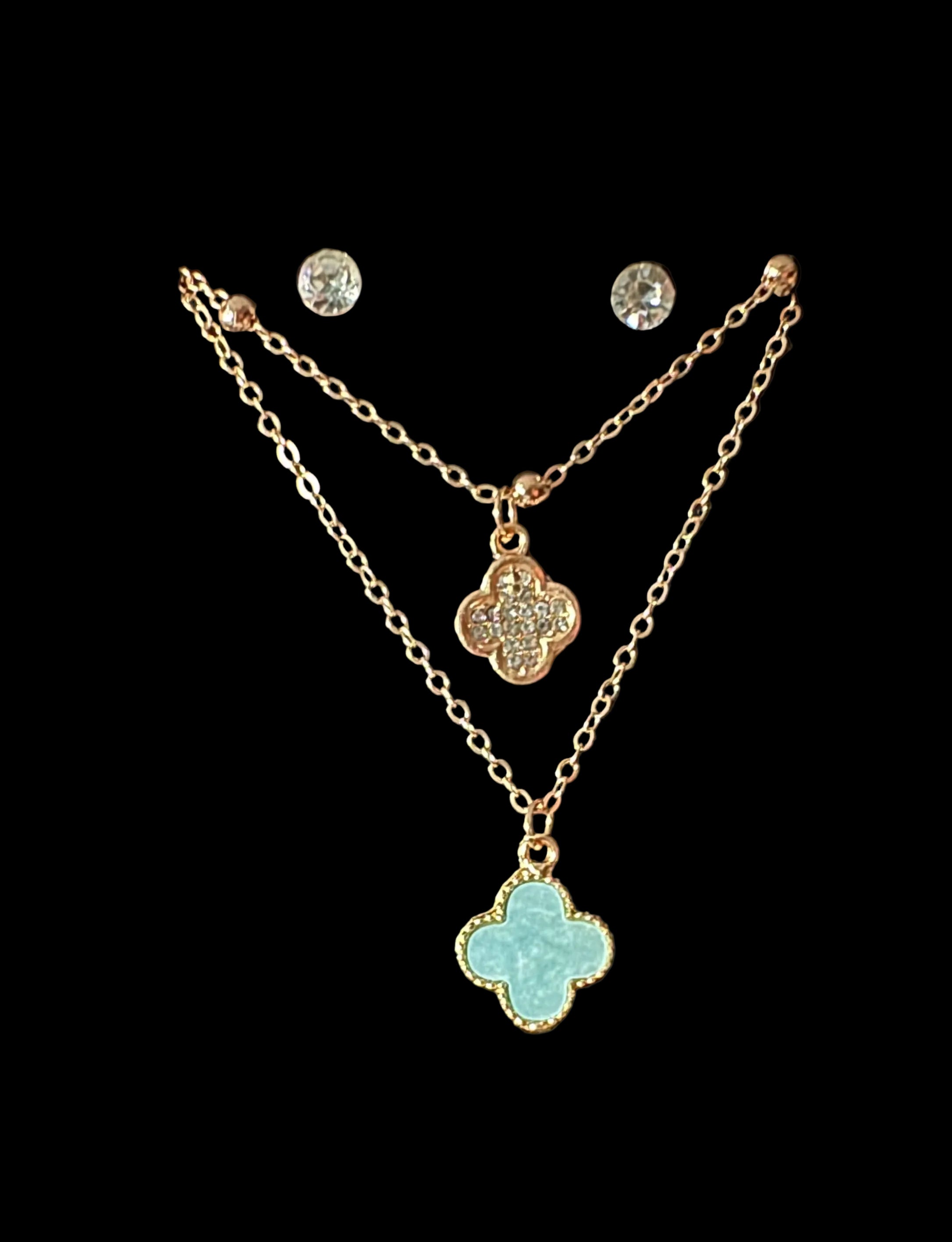 Layered Clover Pendant Necklace #20