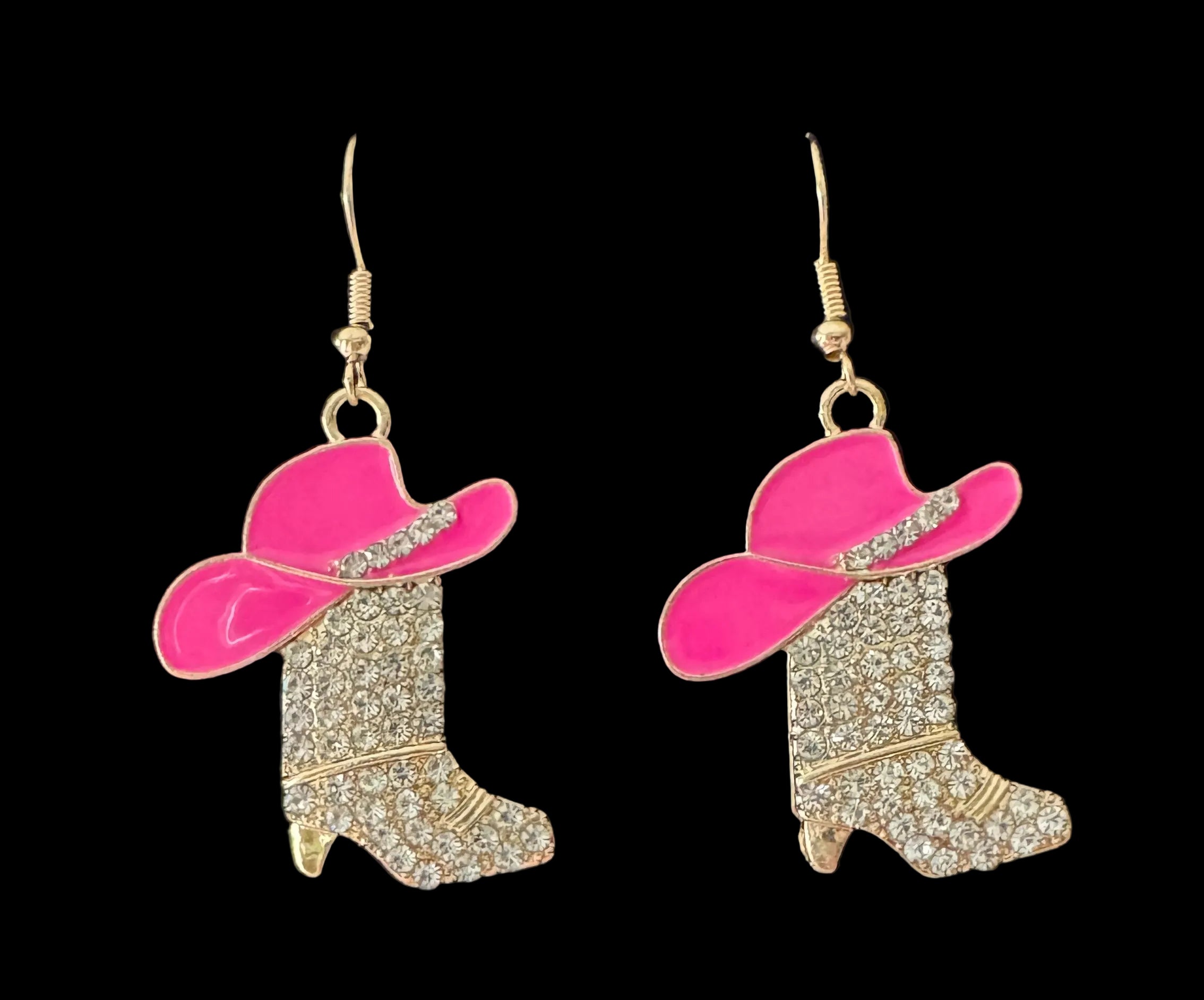 Rhinestone Cowboy Boot & Hat Dangle Earrings #10