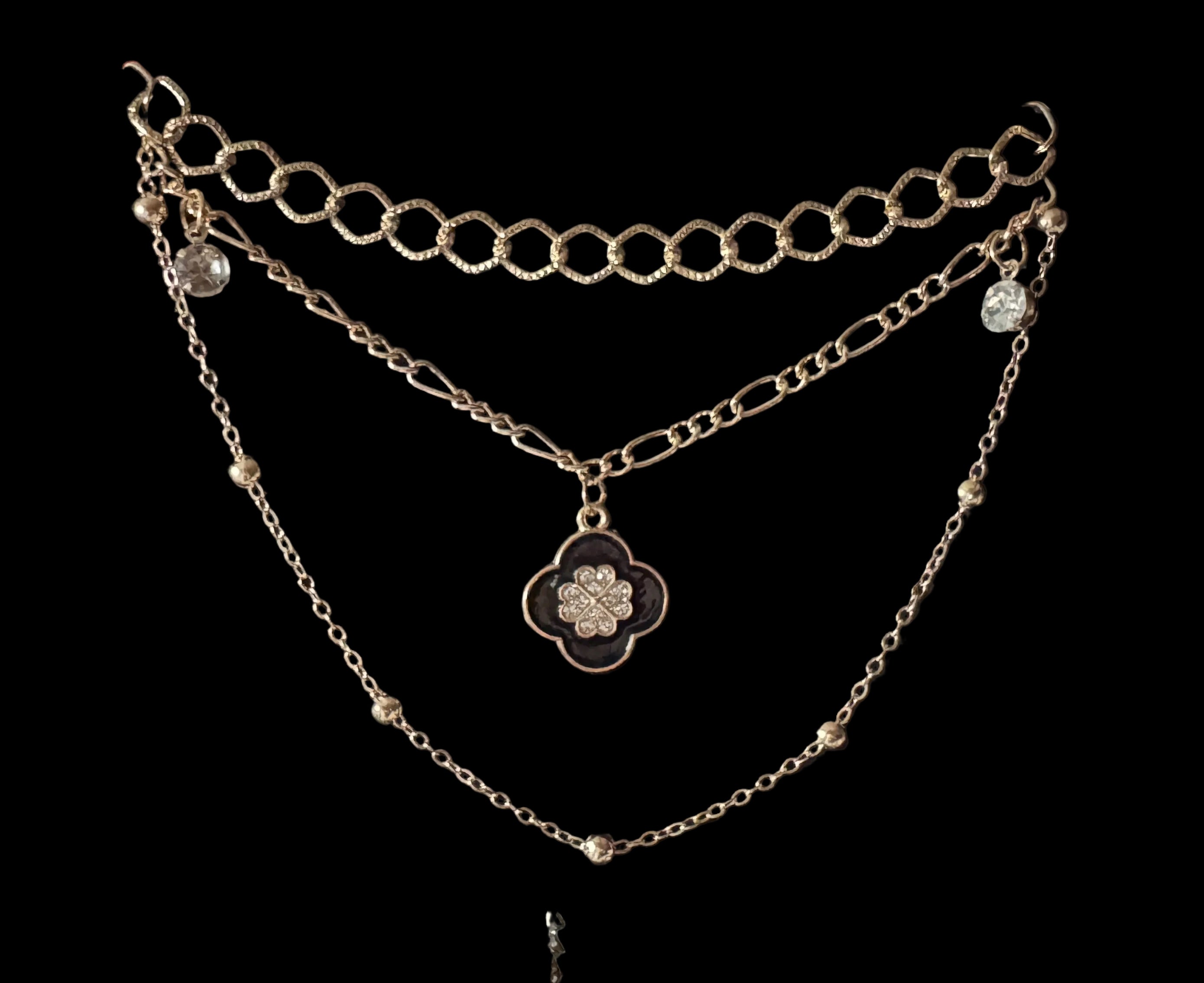 Layered Clover Charm Necklace #18