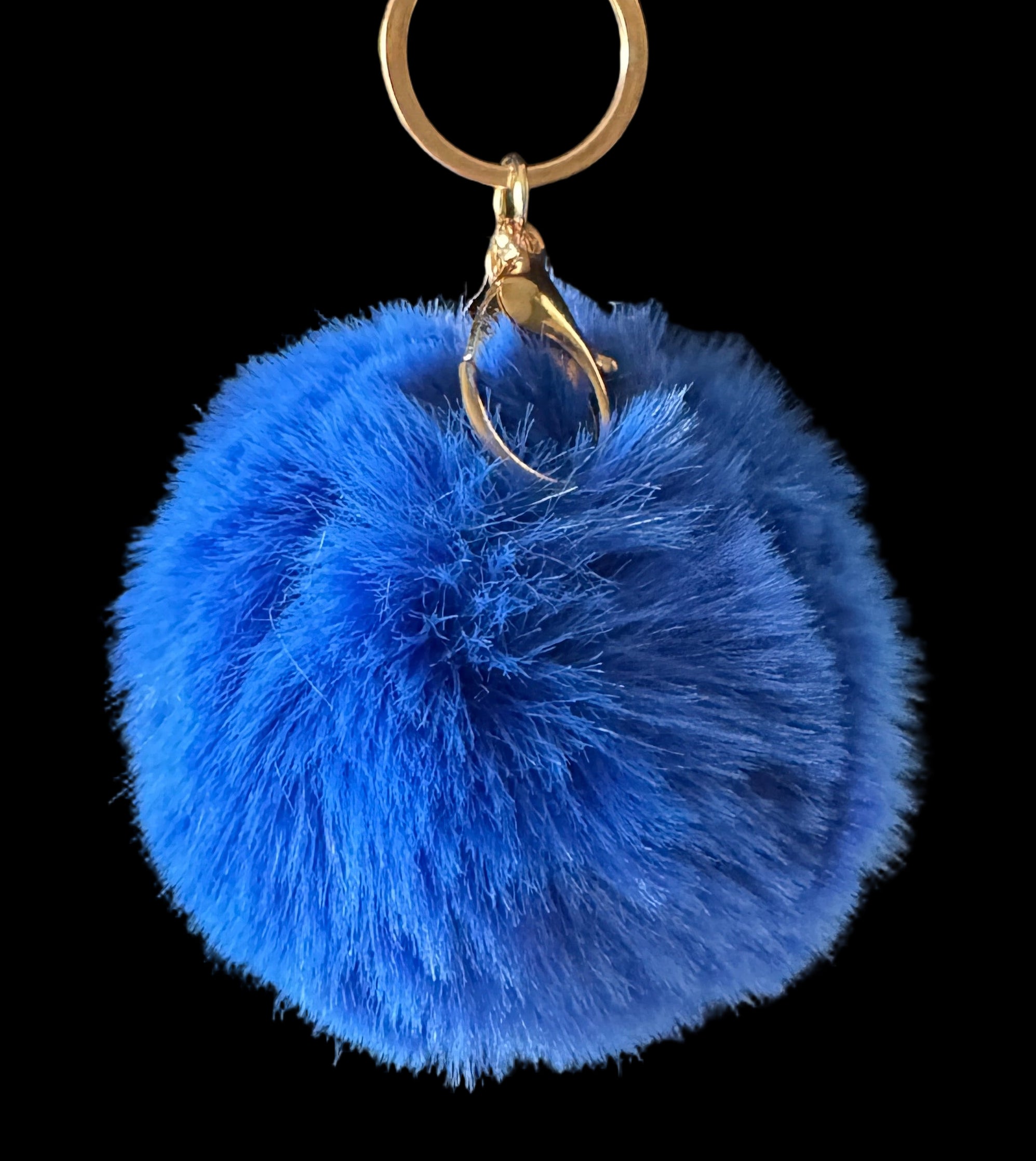 Fluffy Faux Fur Pom-Pom Keychain – 12 Colors