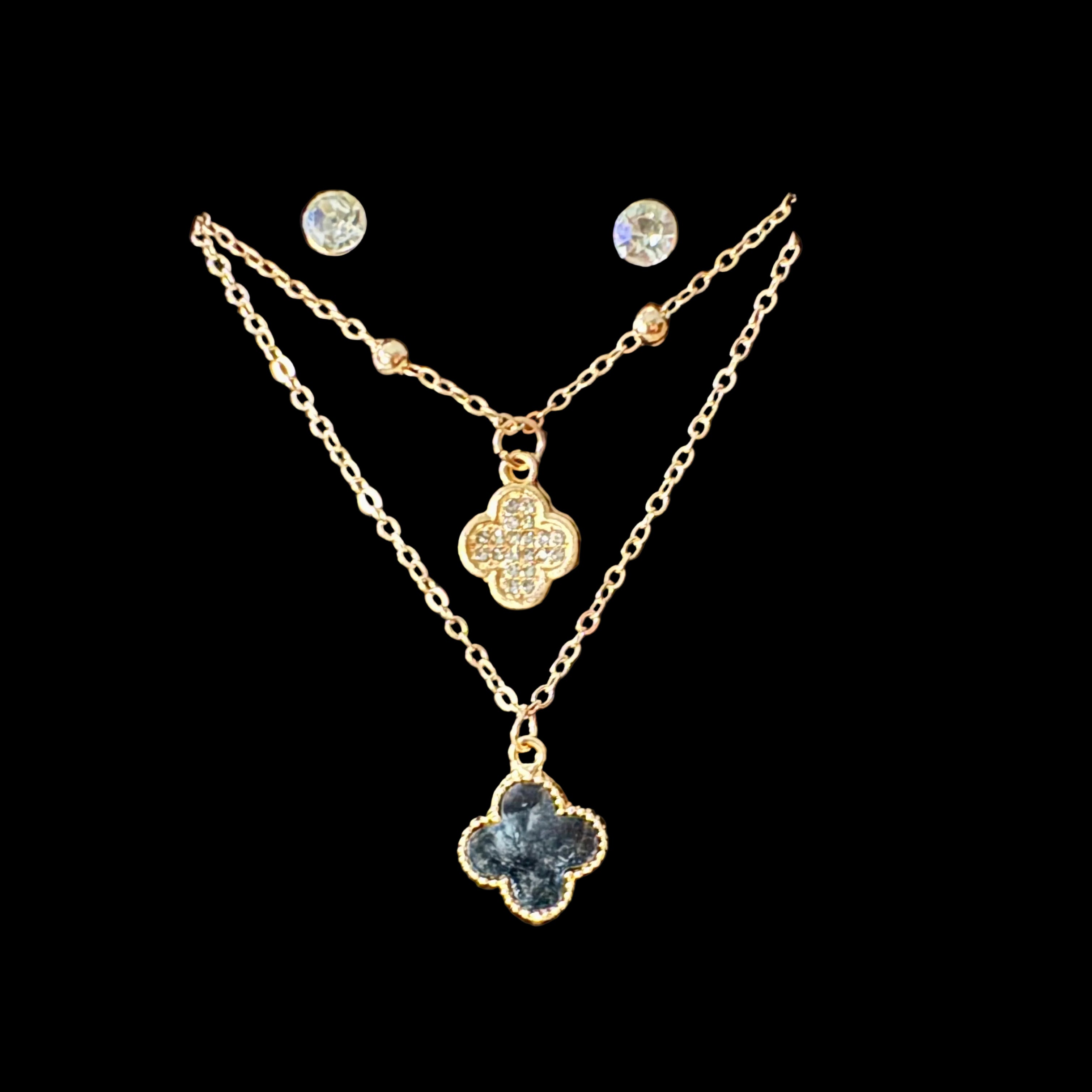 Layered Clover Pendant Necklace #20