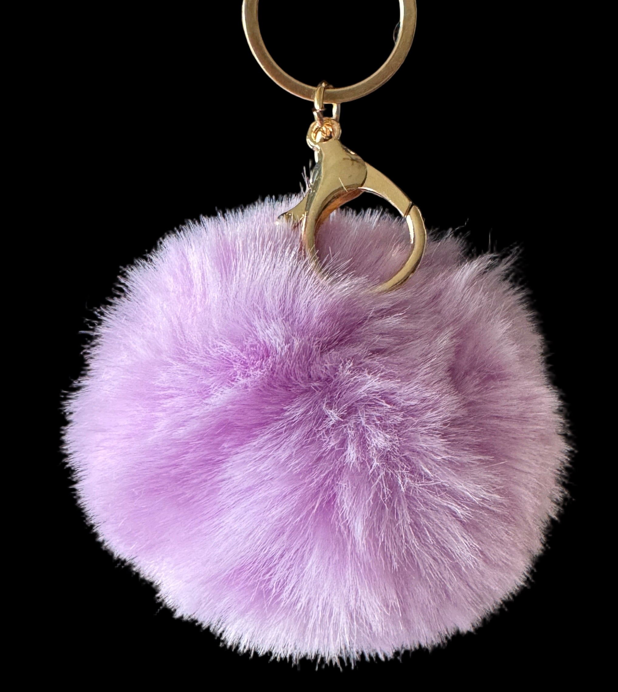 Fluffy Faux Fur Pom-Pom Keychain – 12 Colors