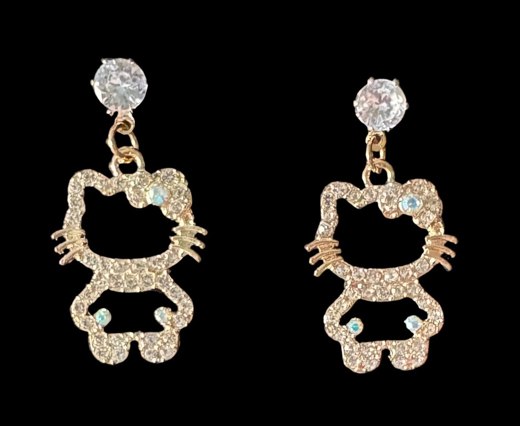 Sparkly Kitty Dangle Earrings #15