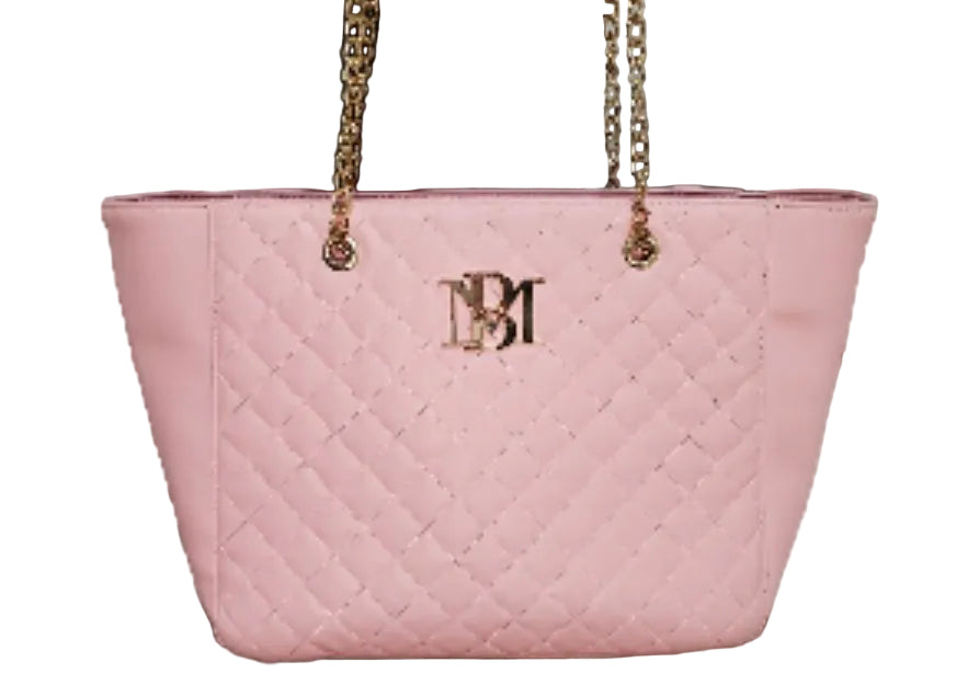BADGLEY MISCHKA Pink Quilted Tote Bag.