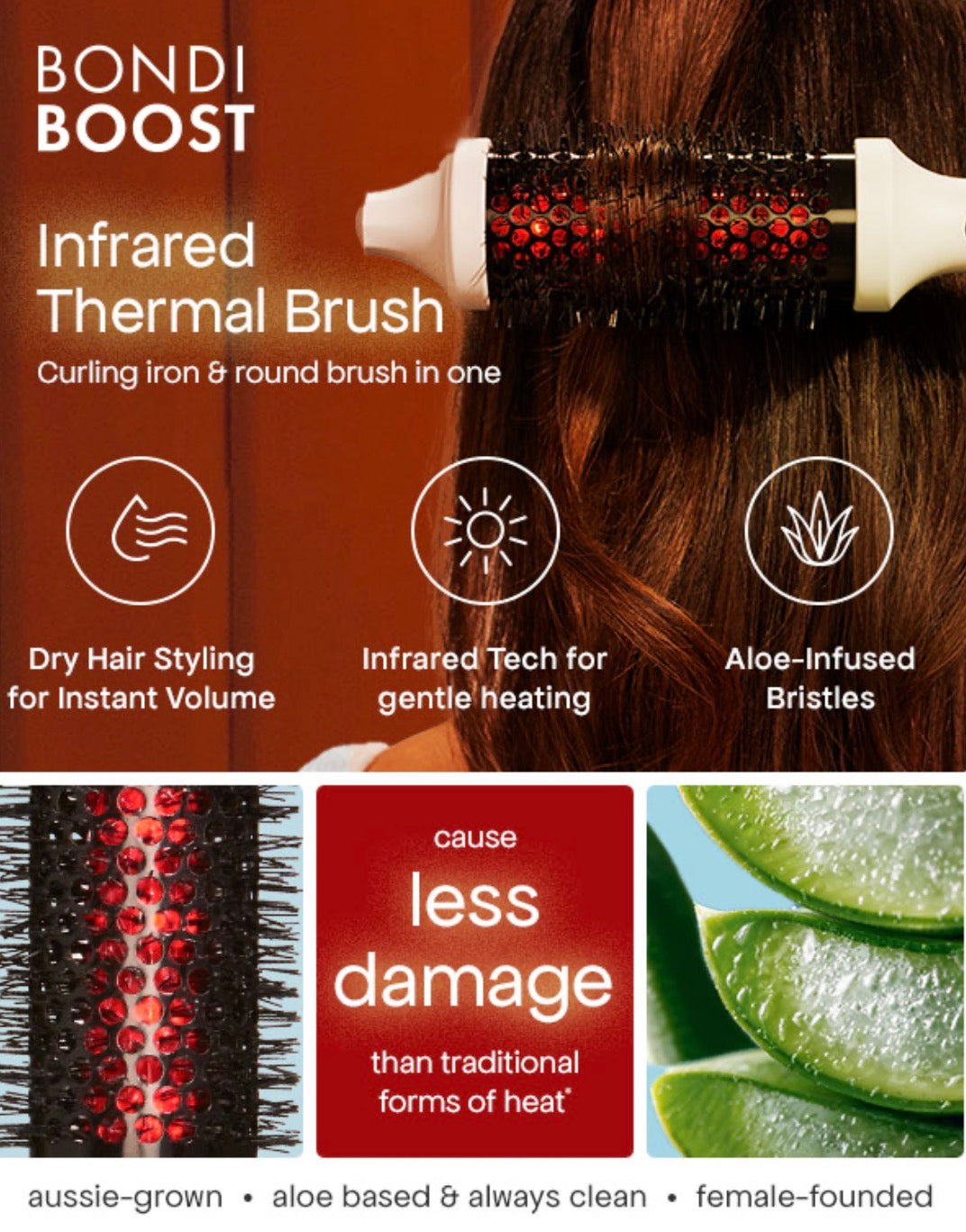 Infrared Hot Air Round Brush – Volumizing Hair Dryer & Styler