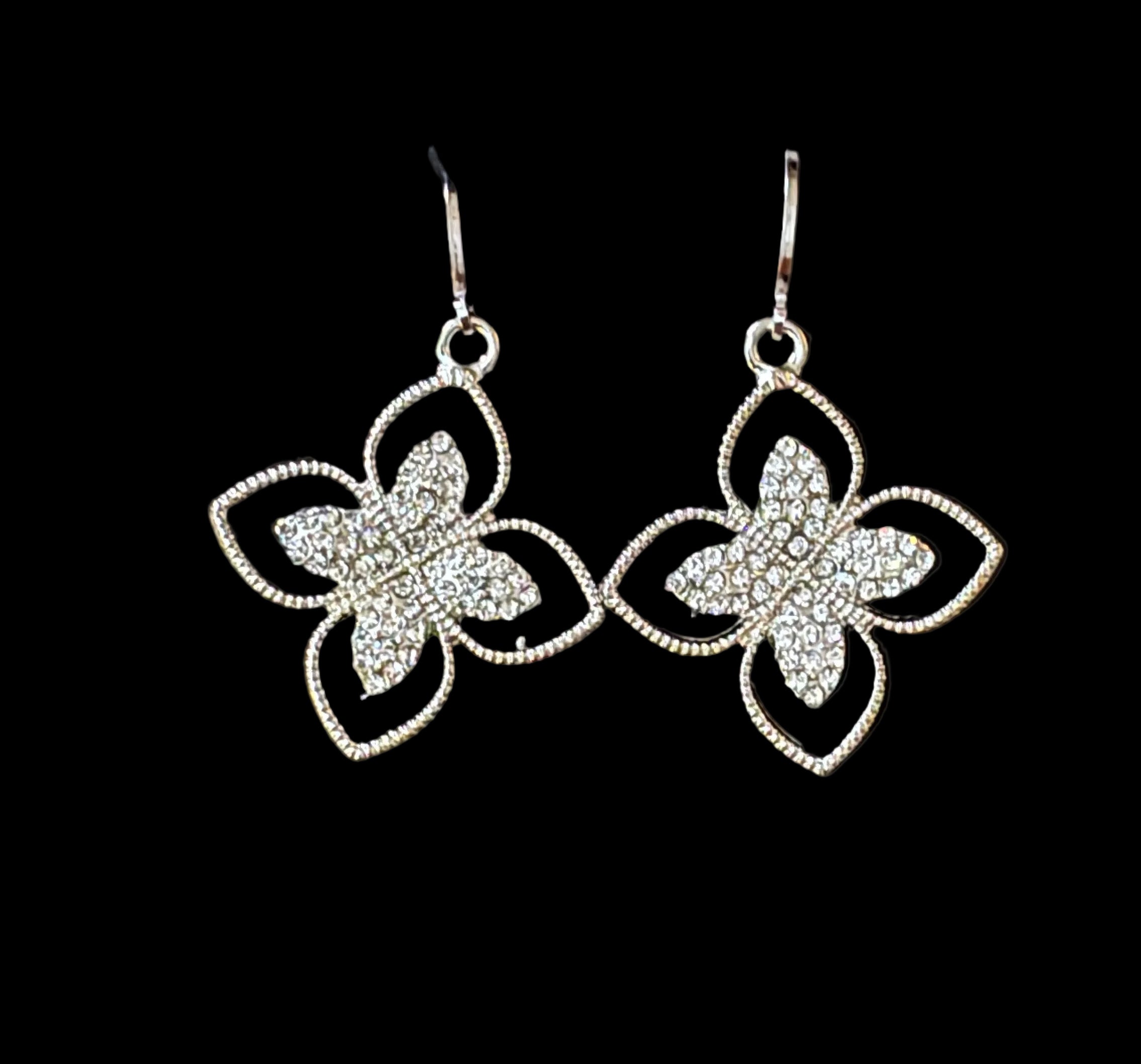 Crystal Flower Drop Earrings #22