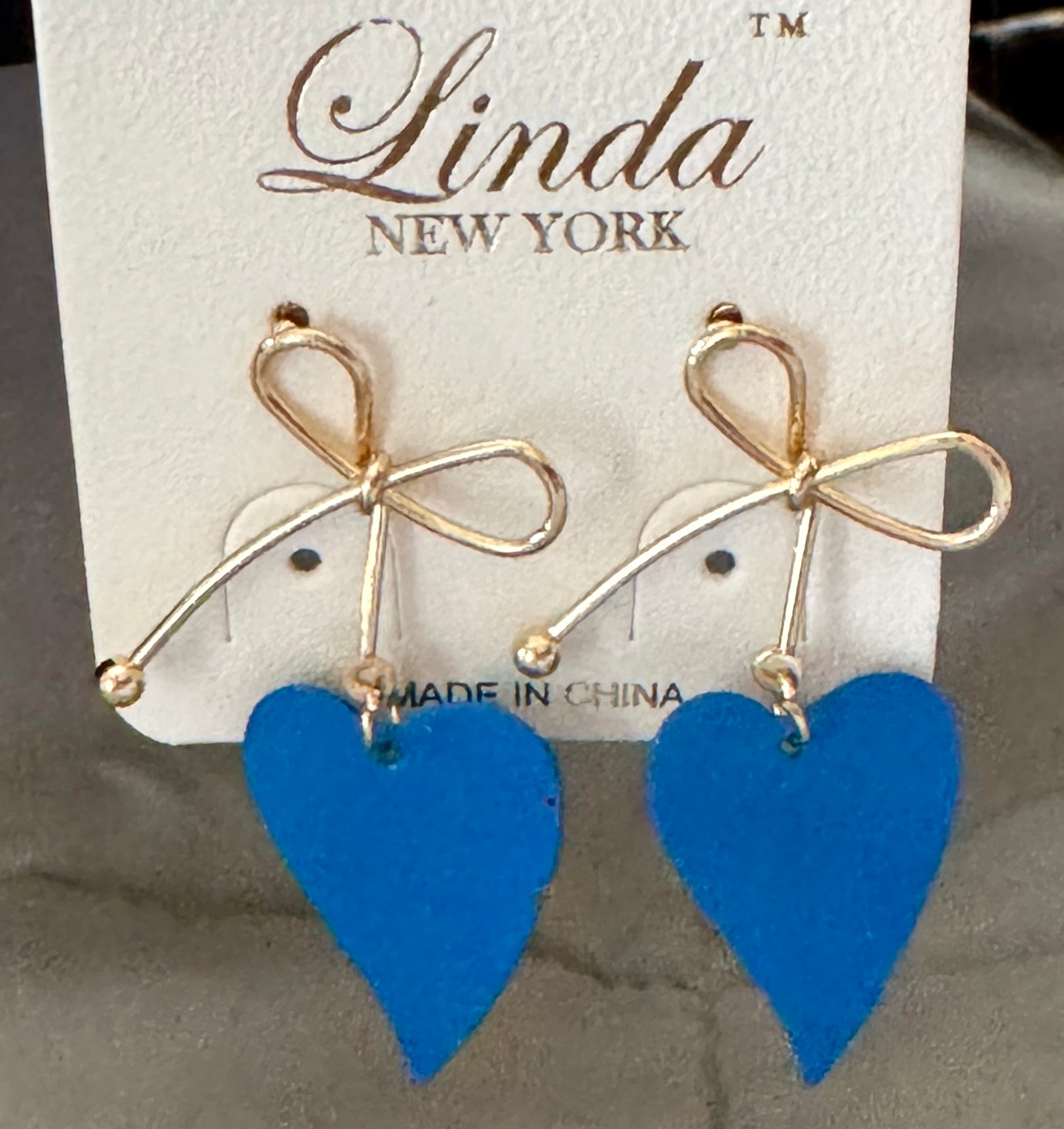 Earrings-Bow Heart Drop – Linda New York #V14