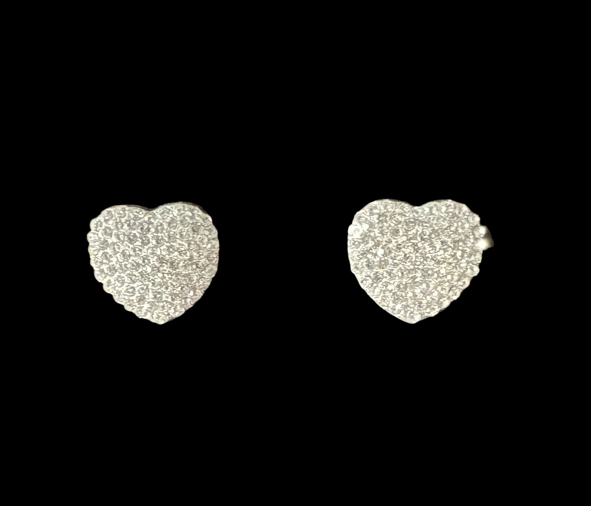 Textured Heart Stud Earrings #14