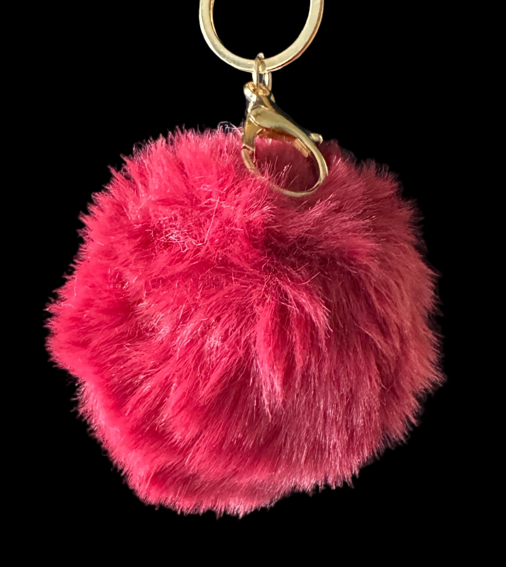 Fluffy Faux Fur Pom-Pom Keychain – 12 Colors
