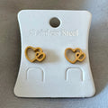Earrings-Stainless Steel Heart Script Stud — Multiple Styles