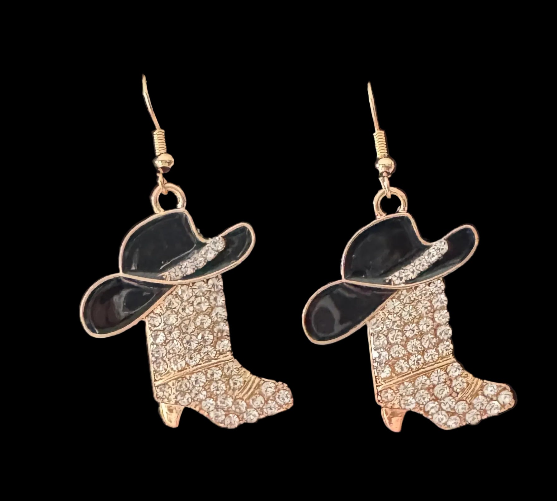 Rhinestone Cowboy Boot & Hat Dangle Earrings #10
