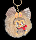 Fluffy Monster Keychain – Bow Pom-Pom Charm Collection
