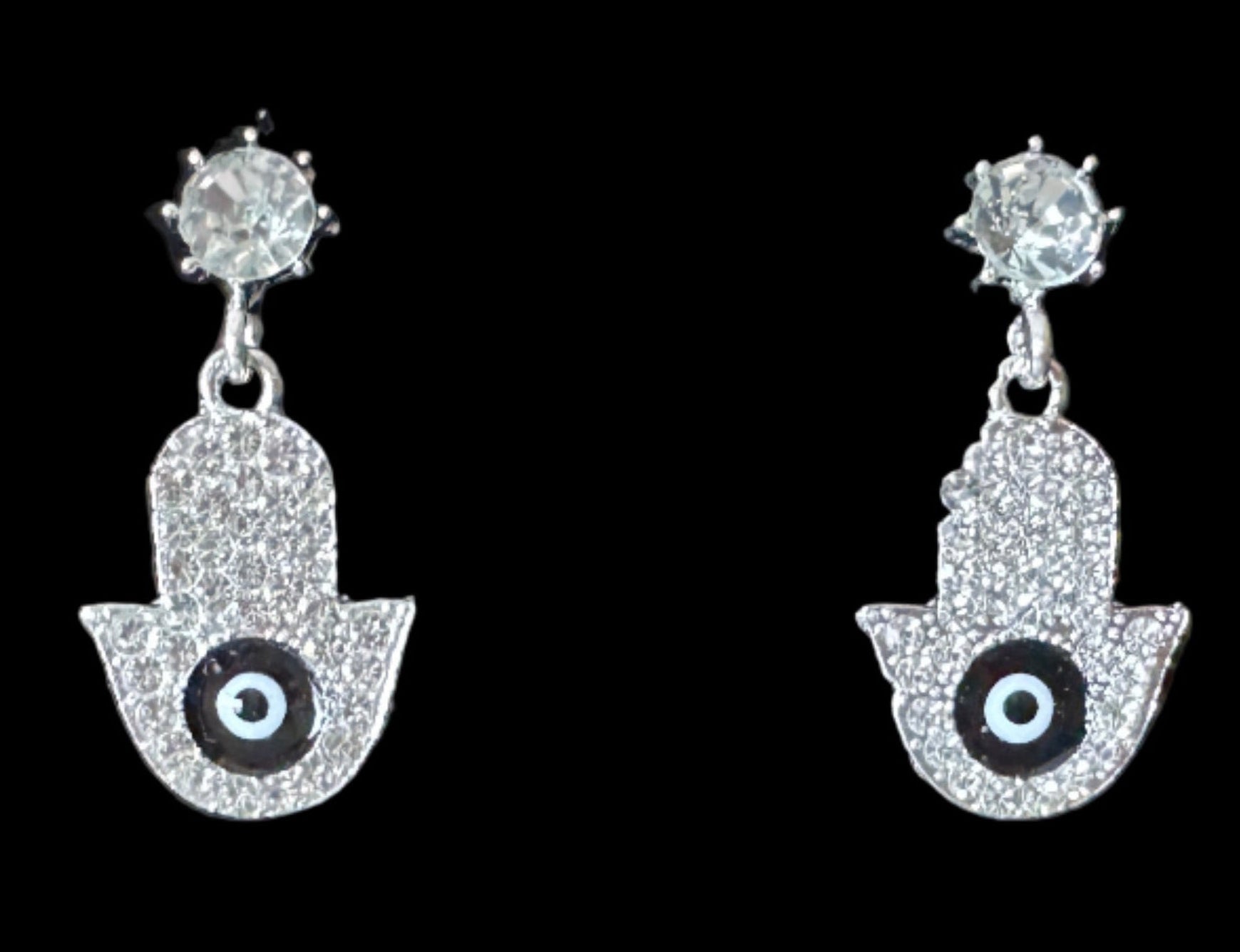 JEWELRY: Hamsa Hand Evil Eye Dangle Earrings #131