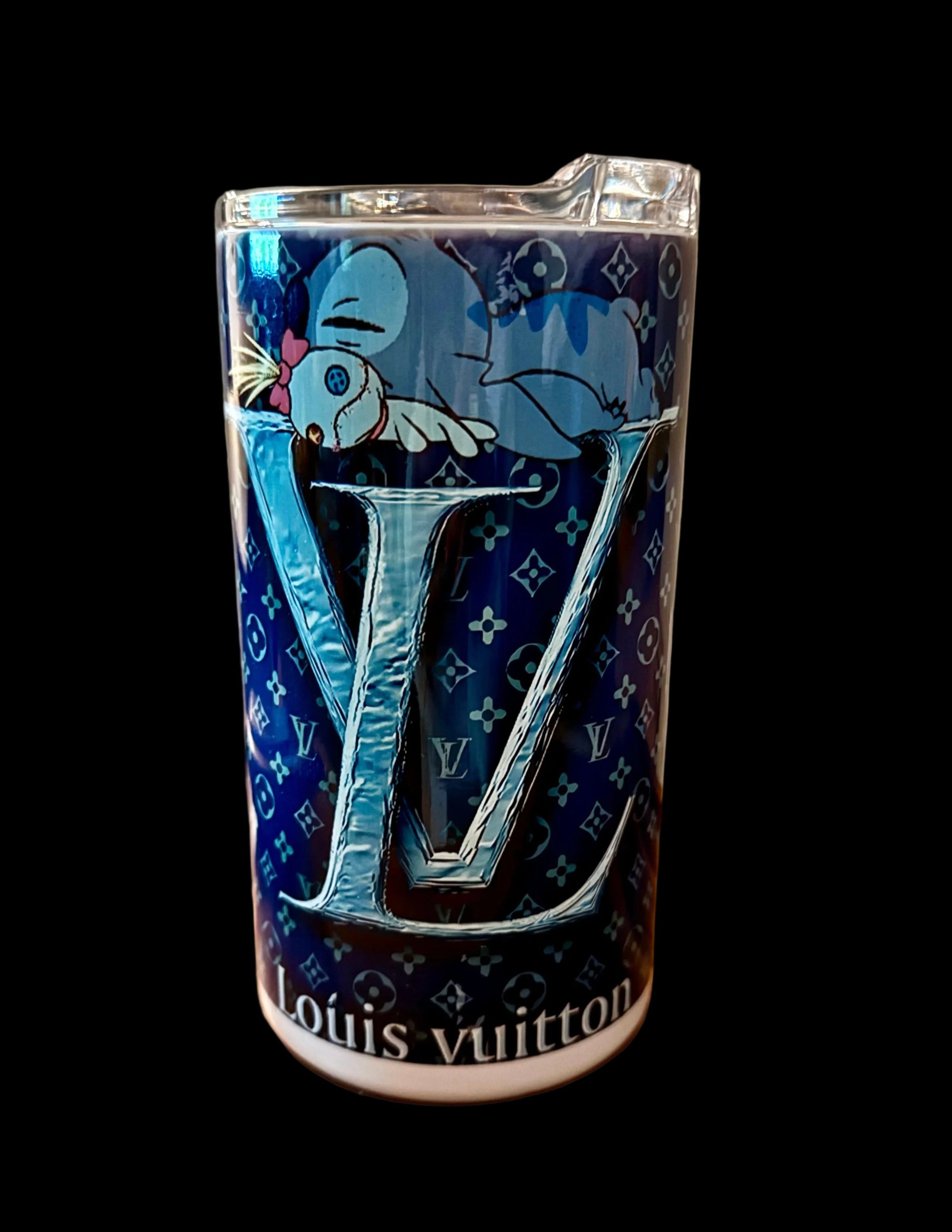 Blue Luxury Monogram & Sleepy Creature Tumbler – 20 oz