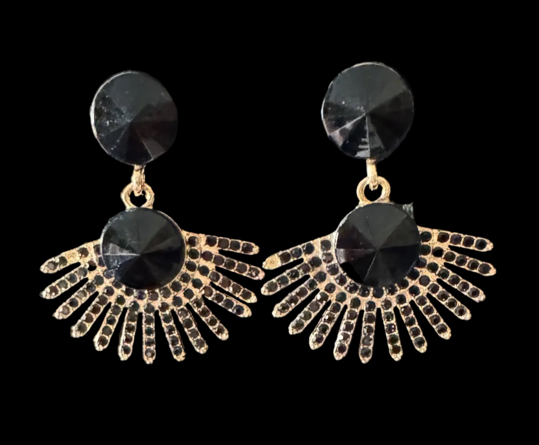 Crystal Sunburst Drop Earrings #12