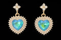 Earrings-Royal Heart Gemstone Drop – Multiple Colors