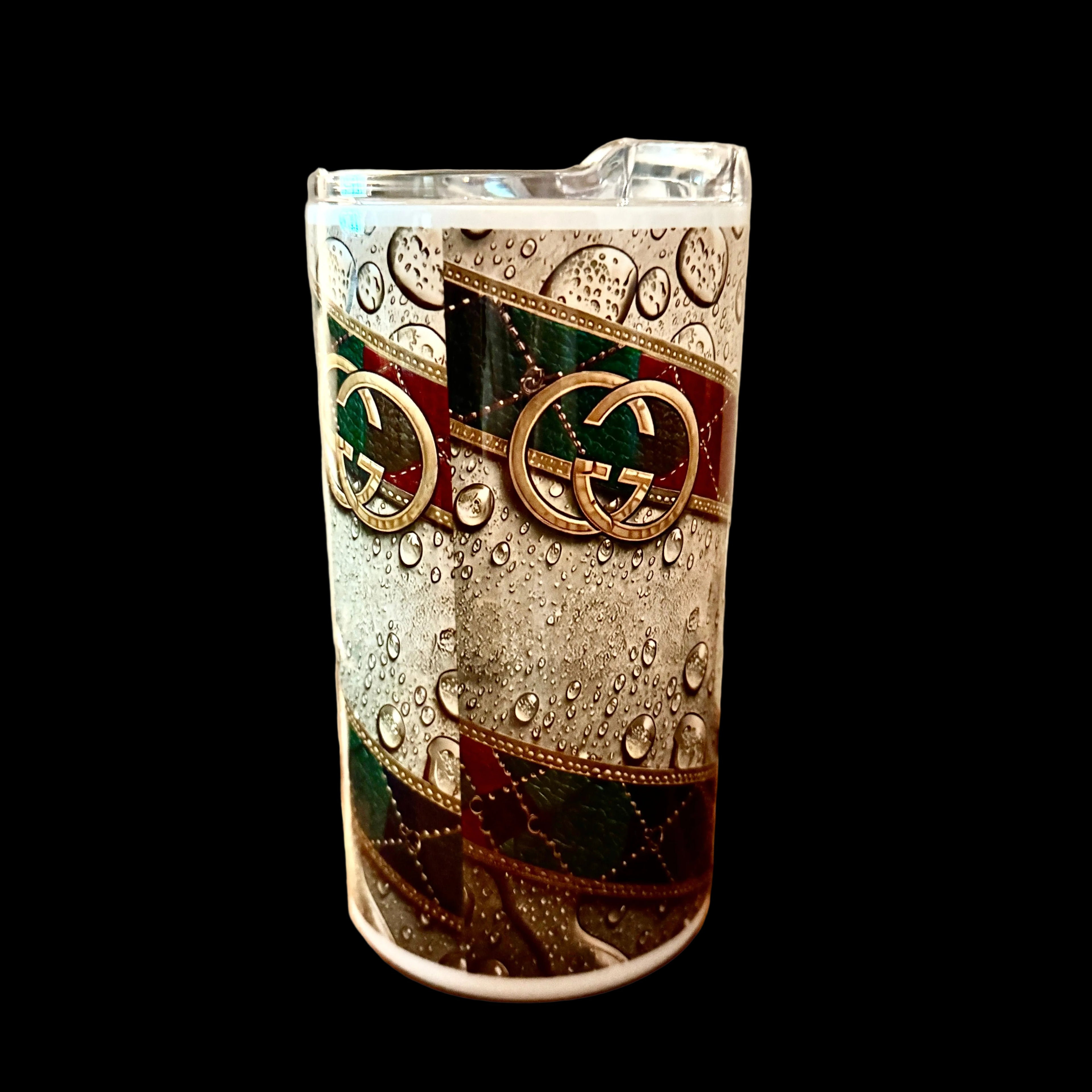 Luxury Gold Accent Argyle Tumbler – 20 oz