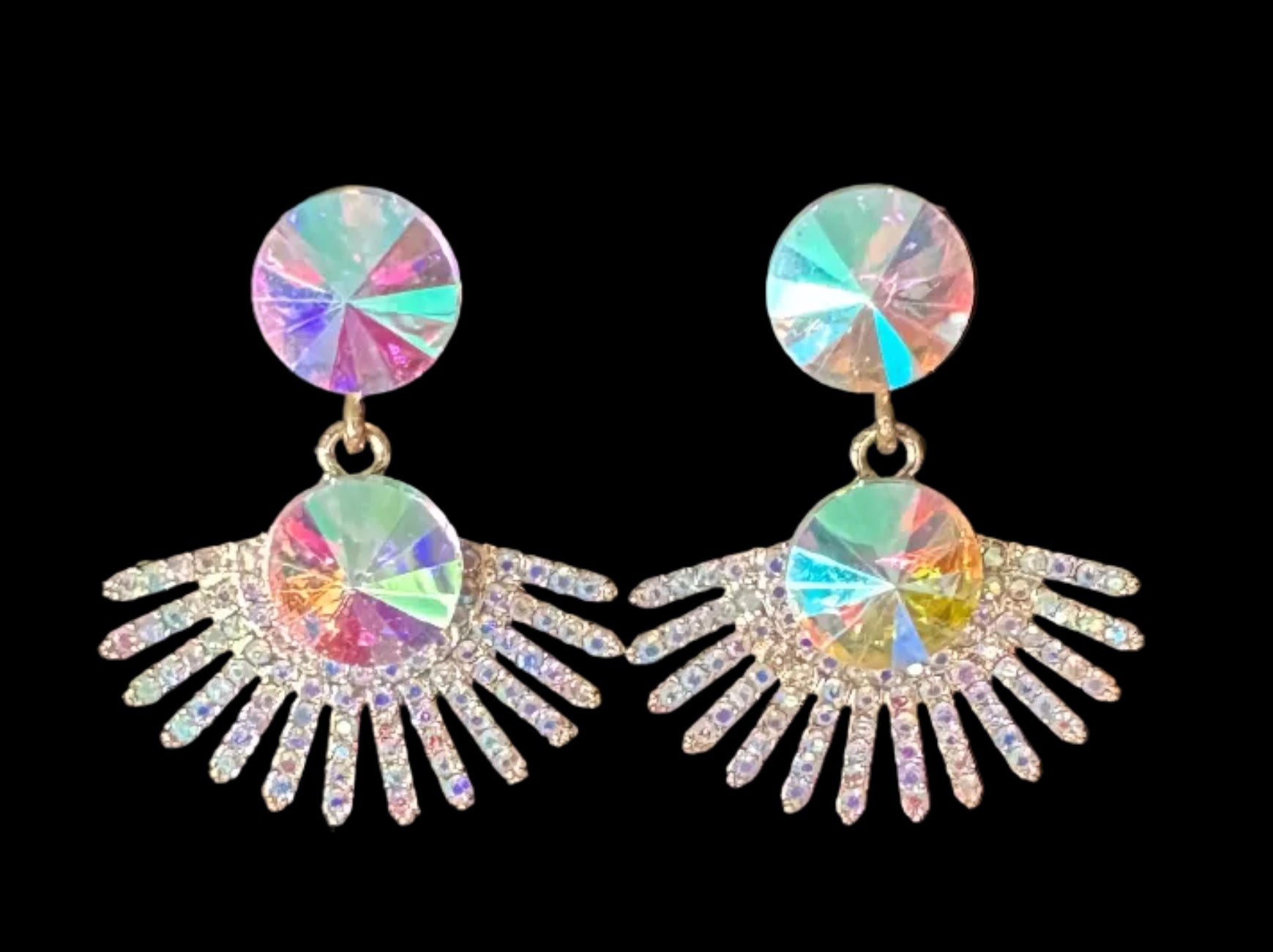 Crystal Sunburst Drop Earrings #12