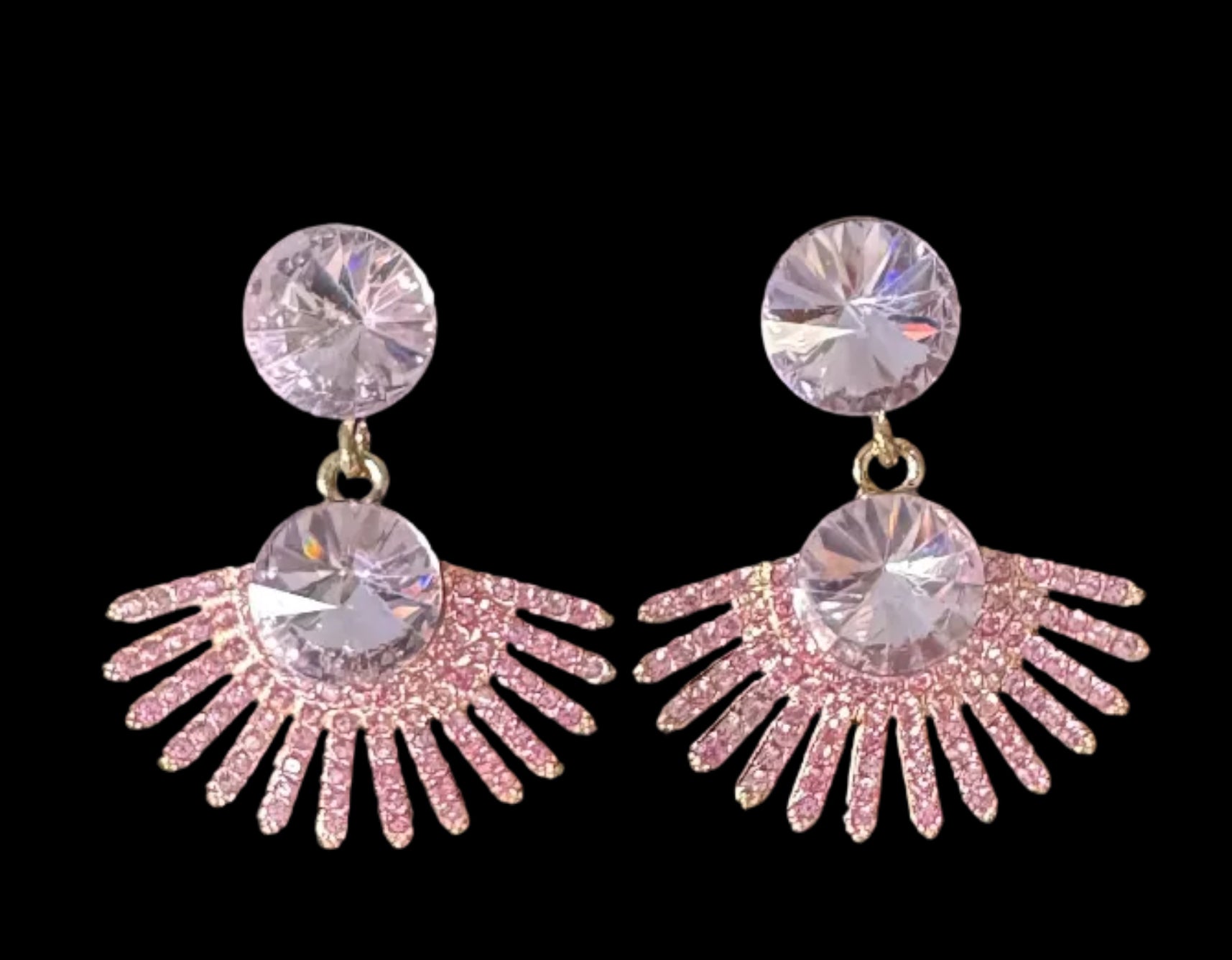 Crystal Sunburst Drop Earrings #12