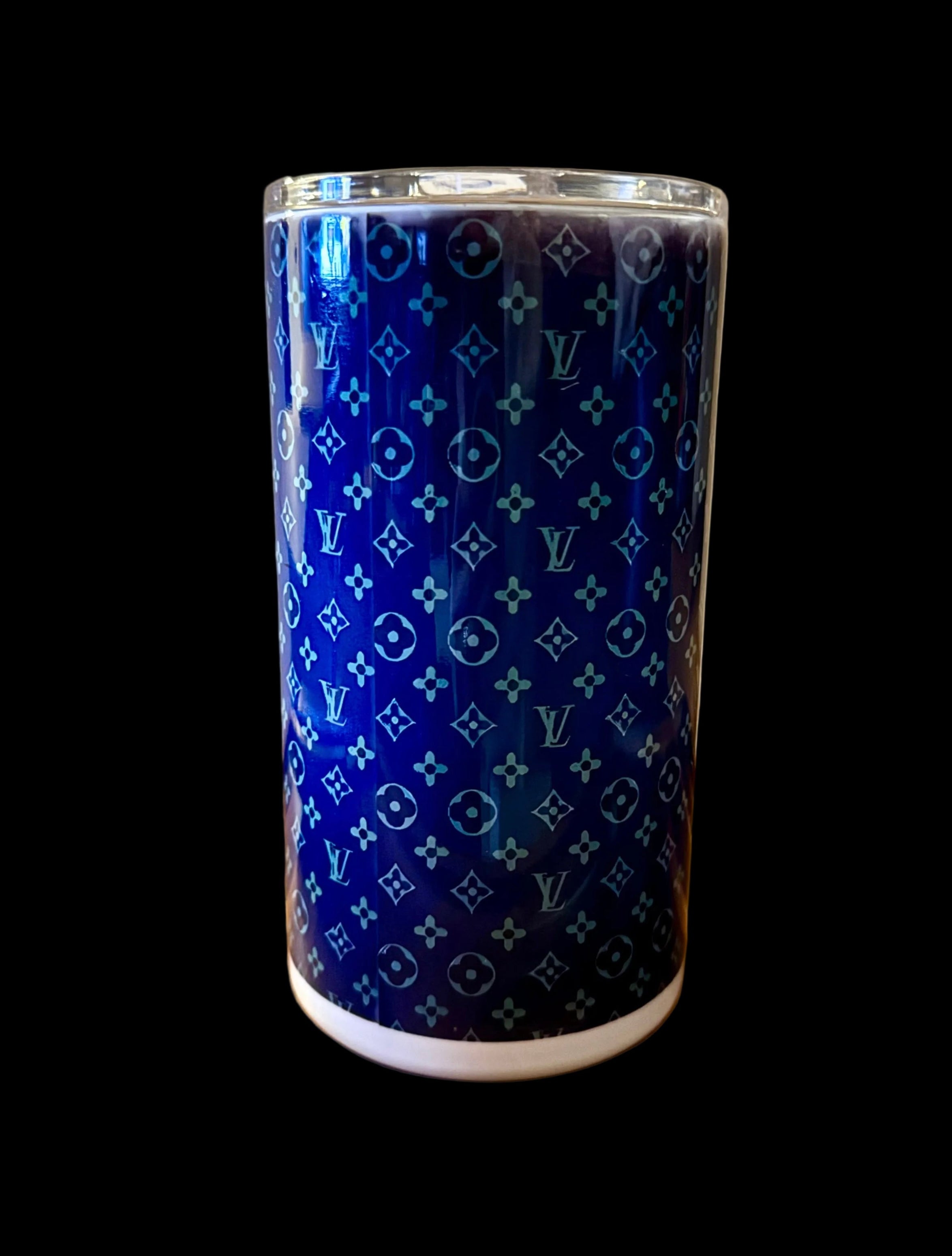 Blue Luxury Monogram & Sleepy Creature Tumbler – 20 oz