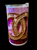 Glam Pink Gold Interlocking Rings Tumbler – 20 oz
