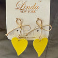 Earrings-Bow Heart Drop – Linda New York #V14