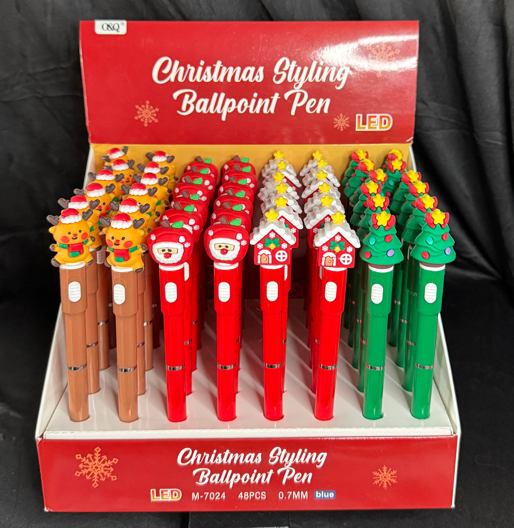 Christmas-themed LED ballpoint pens