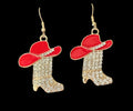 Rhinestone Cowboy Boot & Hat Dangle Earrings #10