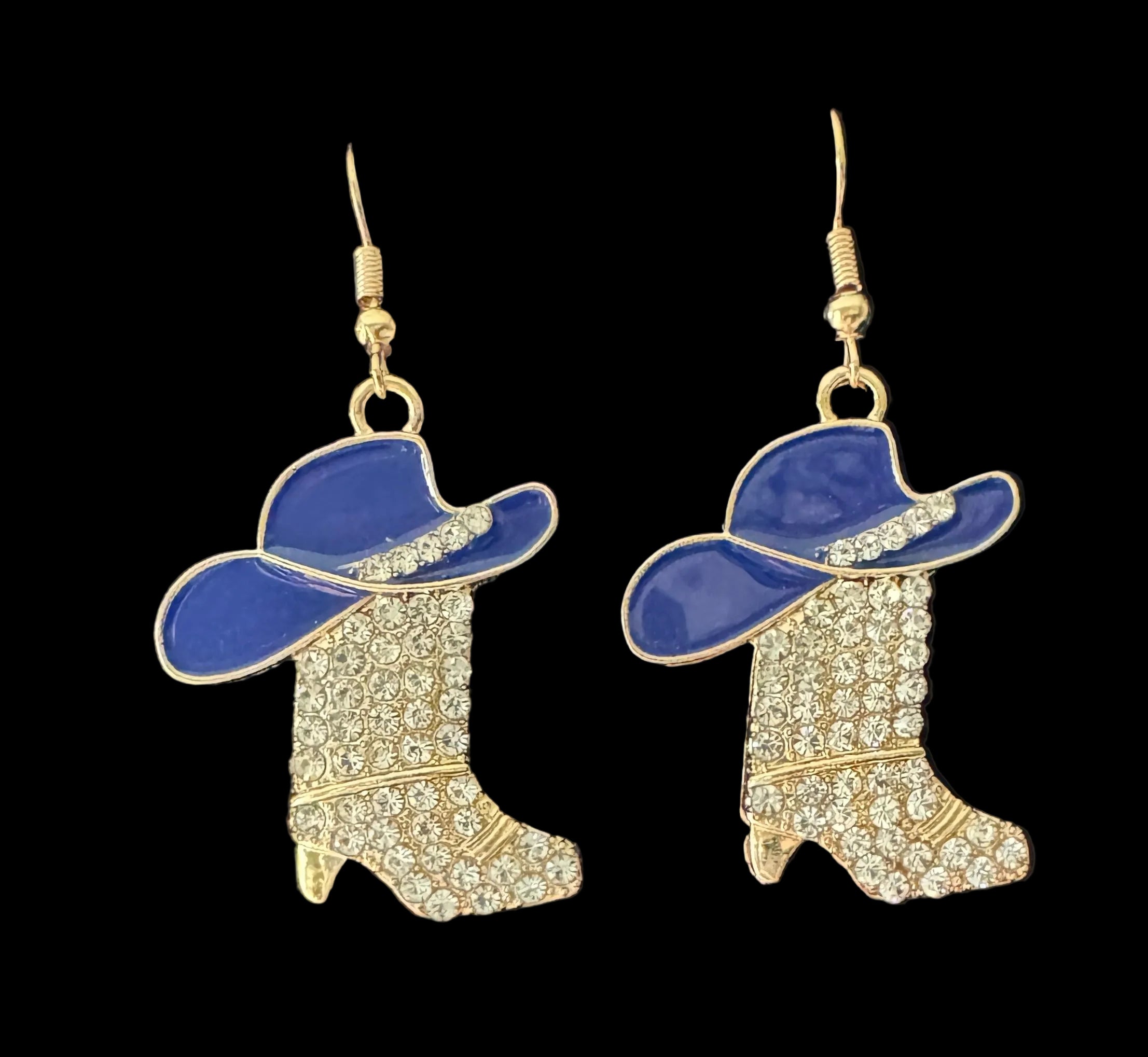 Rhinestone Cowboy Boot & Hat Dangle Earrings #10