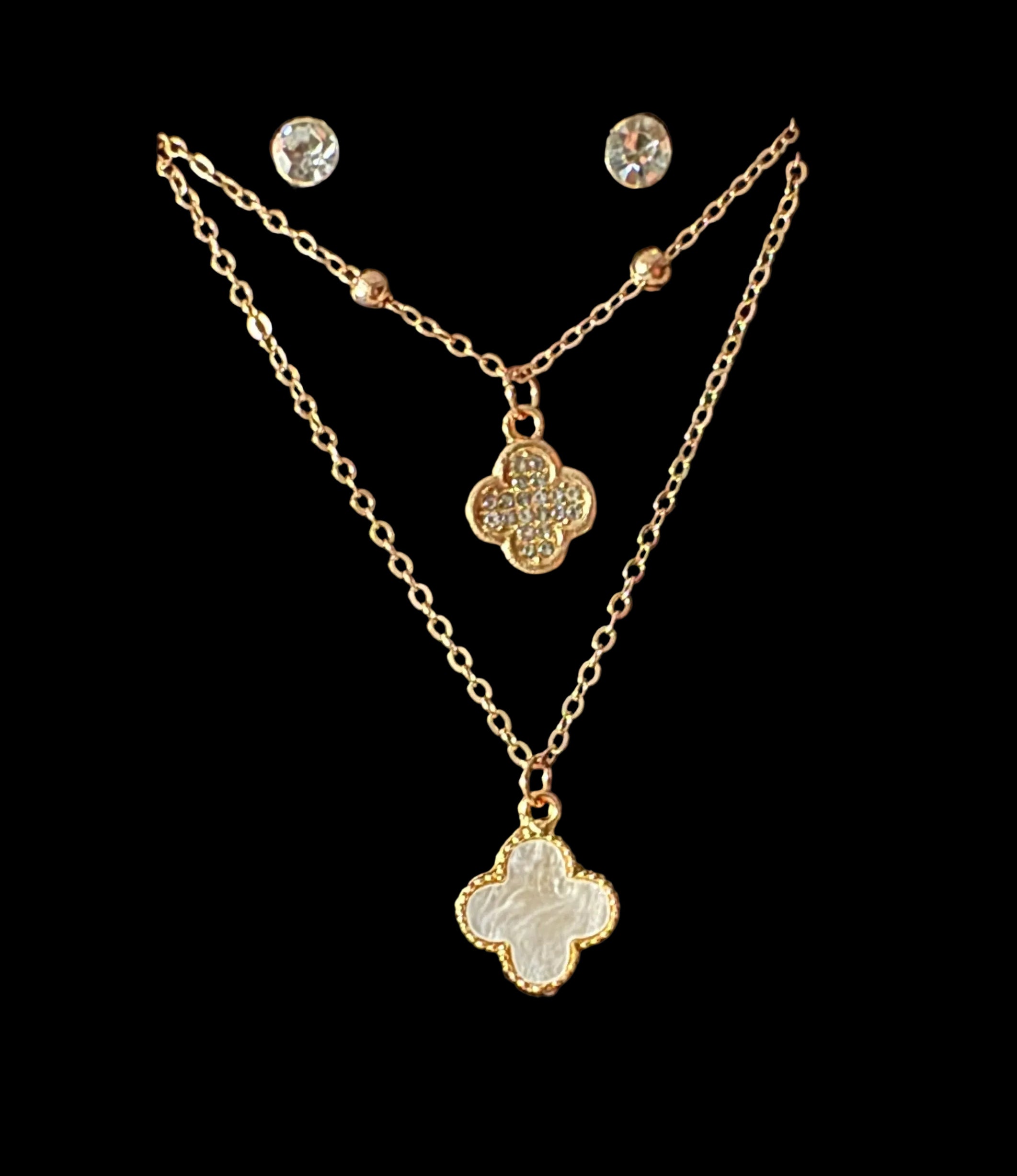 Layered Clover Pendant Necklace #20