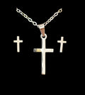 Stainless Steel Cross Necklace & Stud Earrings Set #21