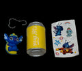Mini Alien Keychain Toy Set w/ Soda Can Capsule + Stickers